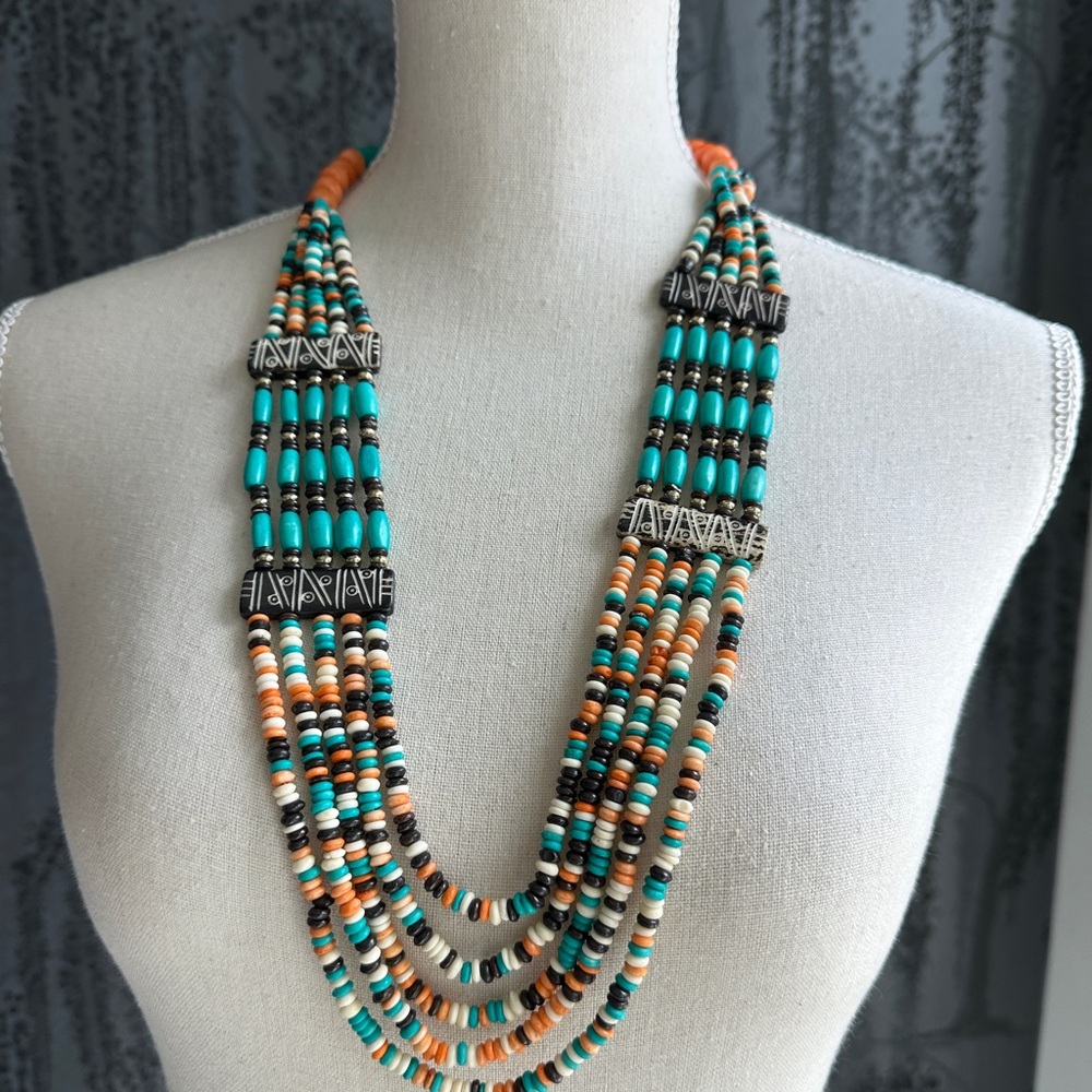 Multicolor Beaded Necklaces Bundle And Earrings - image 4